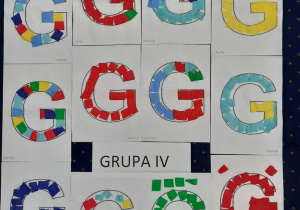 Litera "G" wyklejania bibułą.